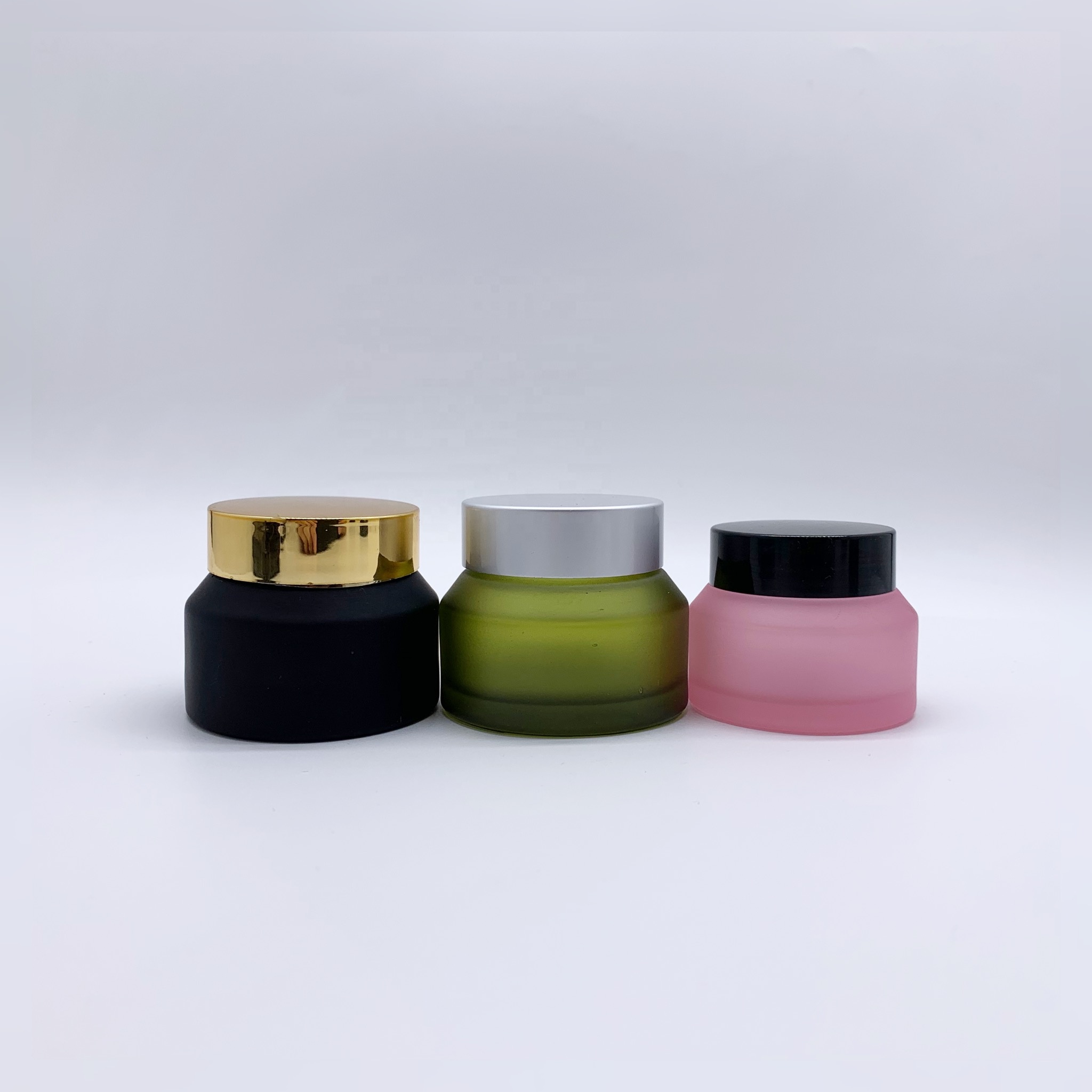 Wholesale 15g 30g 50g pink Cream Bottle black Glass Matte Cream Eye Cream Bottle