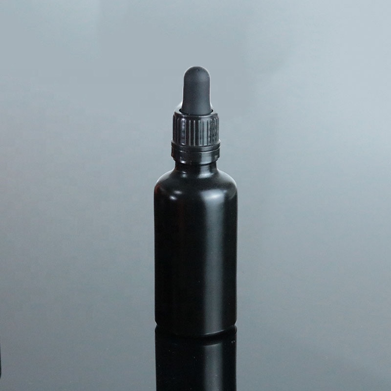 Wholesale 15ml 20ml 30ml 50ml 100ml Beard Oil Bottle Matte Black With Tamper Evident Dropper (GRBL03)