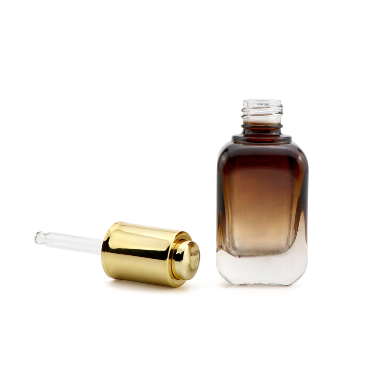 Wholesale 15ml 20ml 40ml amber square glass bottle dropper face serum bottle for skincare packaging