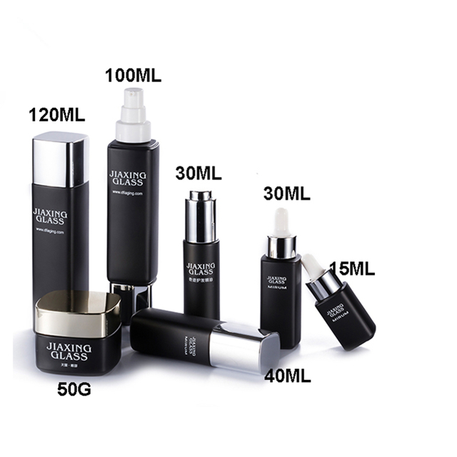 Wholesale 15ml 30ml 40ml 50ml 100ml 120ml matte frosted black rectangle square glass dropper bottles for e liquid with pipette