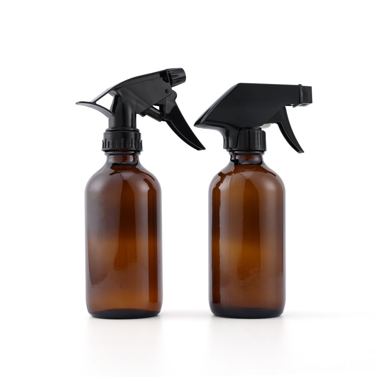 Wholesale 15ml 30ml 60ml 120ml 240ml 500ml amber empty boston round room spray water thick glass bottle for cleaning