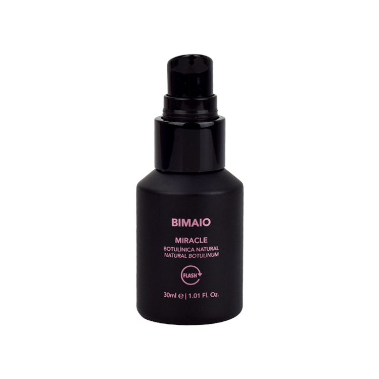 Wholesale 15ml 30ml 60ml Matte Frosted Black Beard Oil Empty Bottle Packaging Glass Bottle With Cream Pump