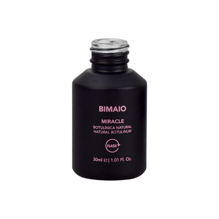 Wholesale 15ml 30ml 60ml Matte Frosted Black Beard Oil Empty Bottle Packaging Glass Bottle With Cream Pump