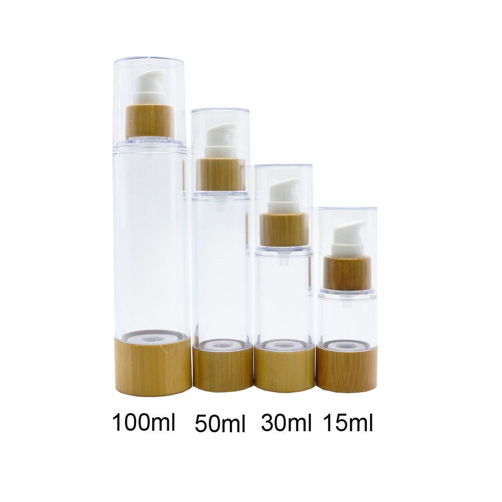 Wholesale 15ml Spray Bottle Cosmetic bamboo airless bottle Package BP-339K