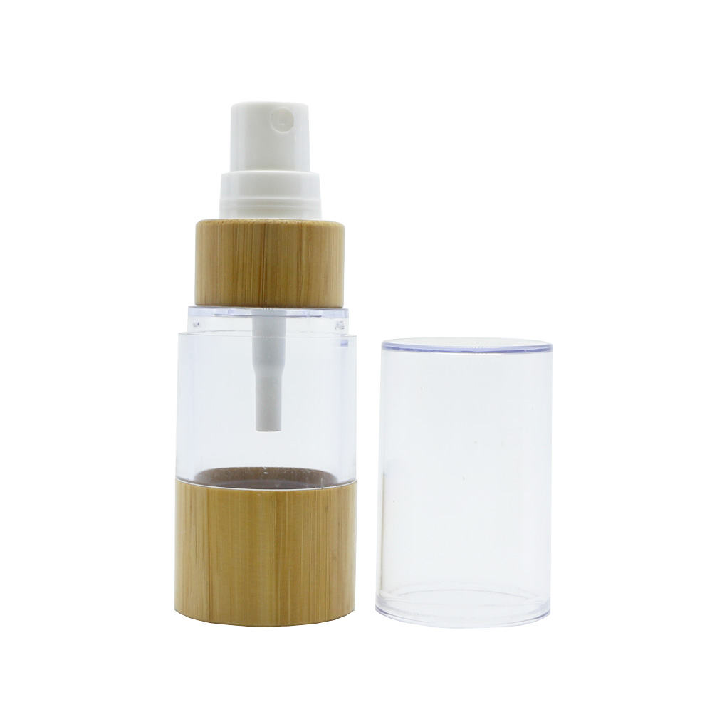 Wholesale 15ml Spray Bottle Cosmetic bamboo airless bottle Package BP-339K