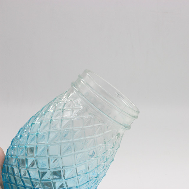 Wholesale 16 oz 450ml Sprayed Color Pineapple Shape glass Mason Jars with PP Straw And Metal Lid