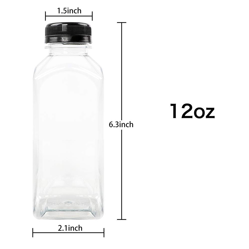 Wholesale 16 oz Empty BPA Free PET Plastic Beverage Juice Water Bottles with Cap