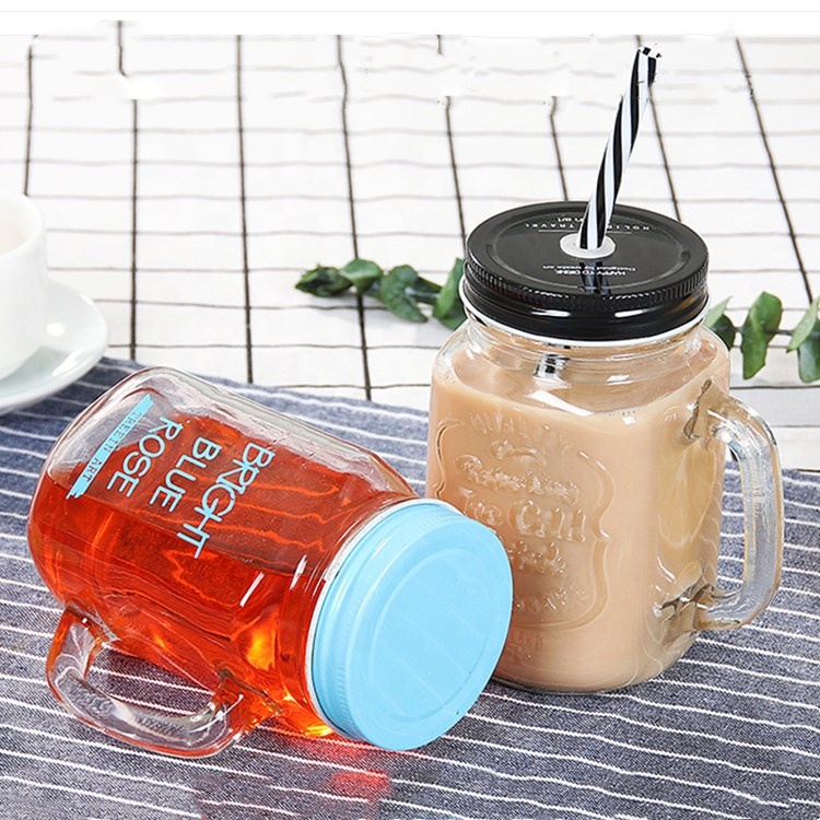 Wholesale 16 oz Glass Mason Jar in Bulk with Gold Metal Lid and Wood Tray