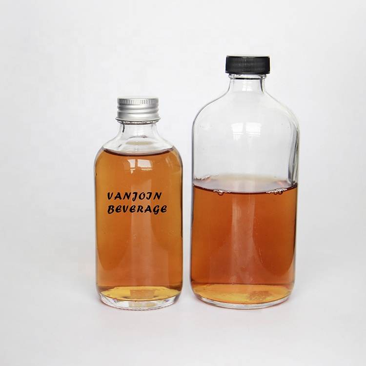 Wholesale 16 oz Round Fruit Juice Beverage Glass Bottles 500 ml with aluminum plastic lid