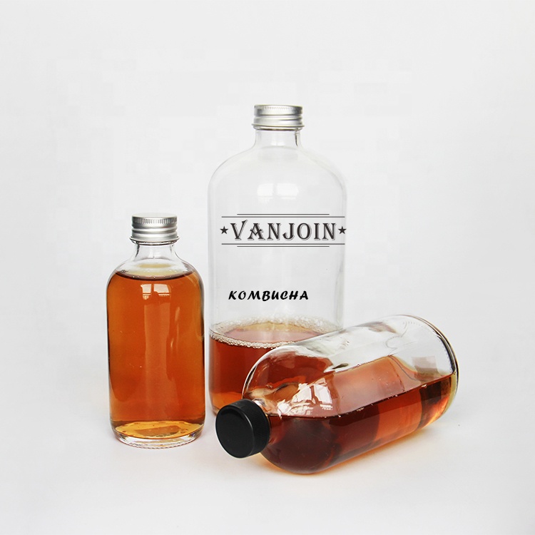 Wholesale 16 oz Round Fruit Juice Beverage Glass Bottles 500 ml with aluminum plastic lid