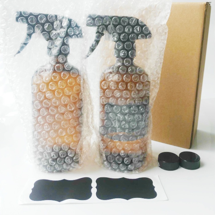 Wholesale 16oz Round Amber Coffee Glass Bottles 500ml With Flat Lid For Kombucha Drinks