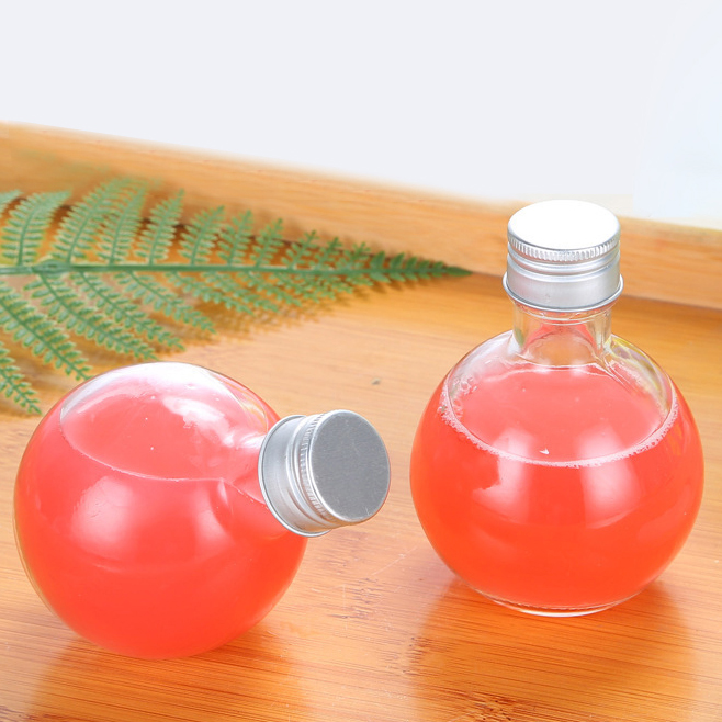 Wholesale 180ml glass packing mini wine bottle juice glass bottle for beverages wine aluminum cap