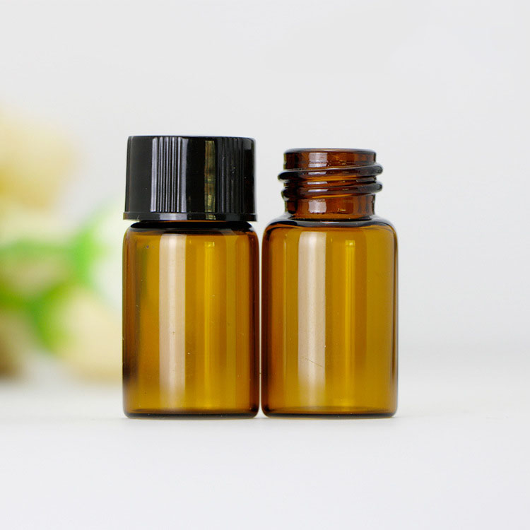 Wholesale 1ml 2ml 5ml small amber short glass perfume sample vials bottles empty vials with inner plug