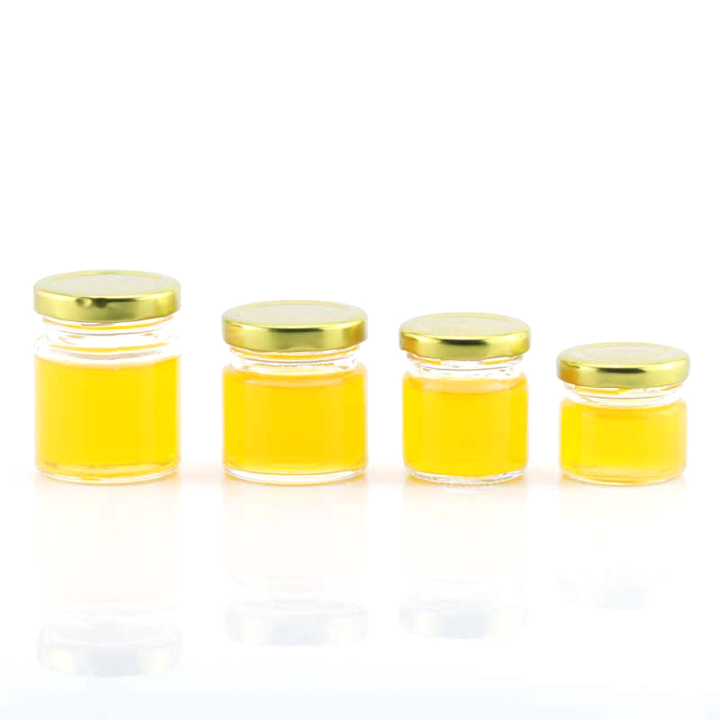 Wholesale 1oz 2oz 30ml 40ml 60ml 80ml mini round glass jam jelly glass jar small glass jars with gold metal lid