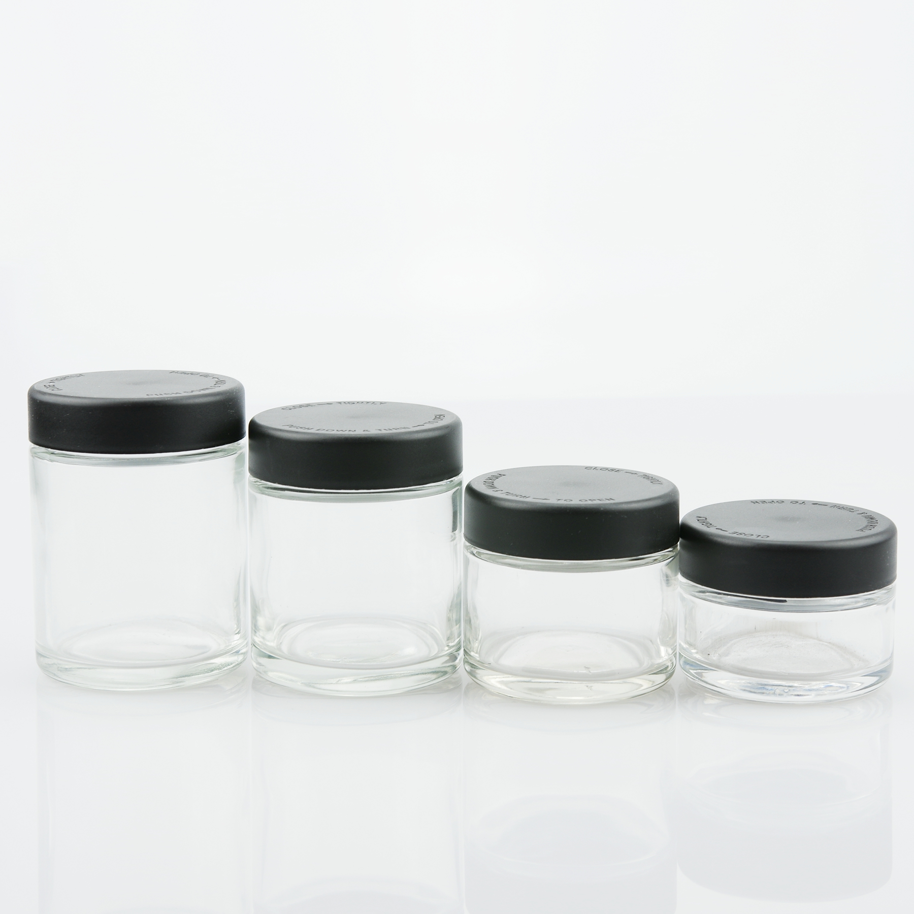 Wholesale 1oz 2oz 3oz 4oz clear  childproof  cosmetic jars for cream