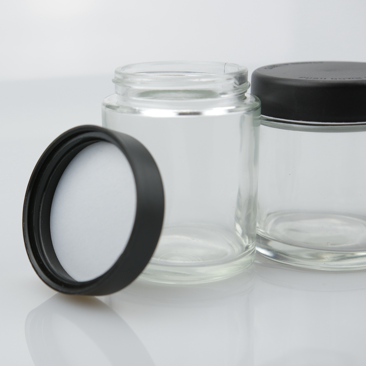 Wholesale 1oz 2oz 3oz 4oz clear childproof cosmetic jars for cream