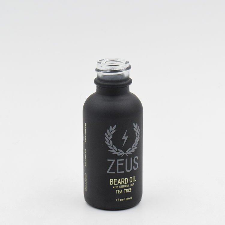 Wholesale 1oz matte black dropper bottle cosmetic glass beard oil bottle
