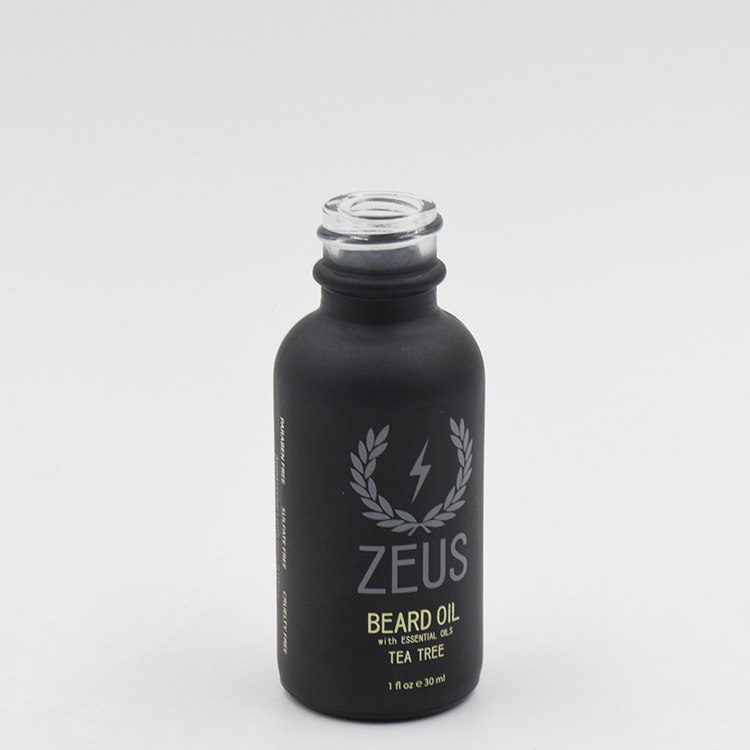 Wholesale 1oz matte black dropper bottle cosmetic glass beard oil bottle