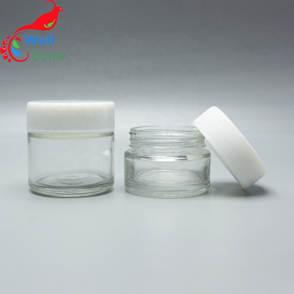 Wholesale 2 oz 4 oz 60ml 120ml straight sided black child resistant proof cosmetics glass packaging jars with black lid CGJ-34S
