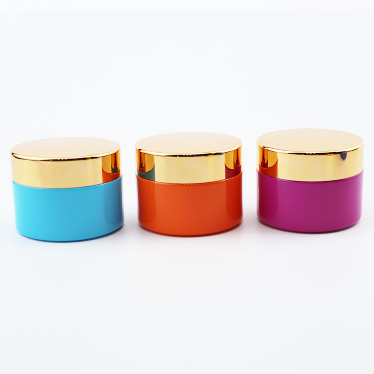 Wholesale 20 50 1oz 30z 100 g frosted luxury custom fancy cosmetic cream glass glas jars with gold lid
