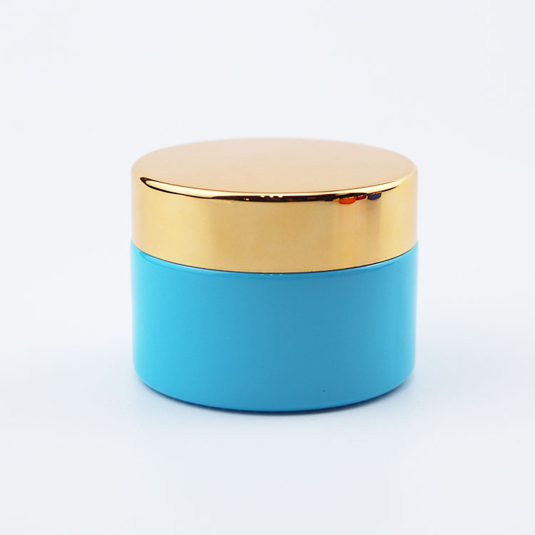 Wholesale 20 50 1oz 30z 100 g frosted luxury custom fancy cosmetic cream glass glas jars with gold lid