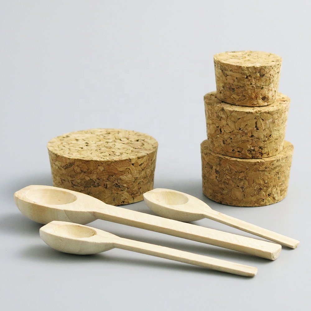 Wholesale 200G ABS Bath Salt Bottle 200ml Powder Plastic Bottle with Cork Jar with Wood Spoon