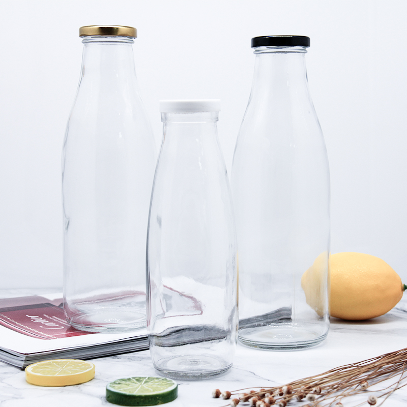 Wholesale 200Ml 250Ml 500Ml 1000Ml Glass Milk Bottle With Metal Lid