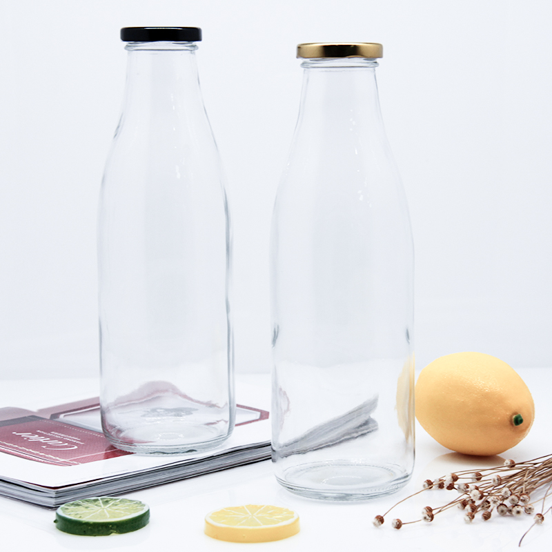 Wholesale 200Ml 250Ml 500Ml 1000Ml Glass Milk Bottle With Metal Lid