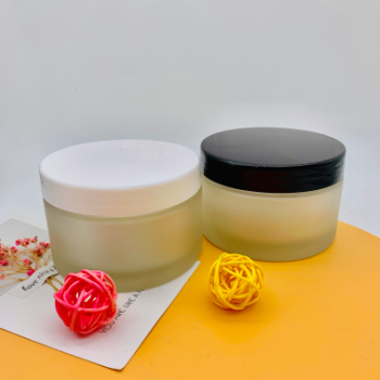 Wholesale 200g High Quality Clear Frosted Cosmetic Glass Cream Jars