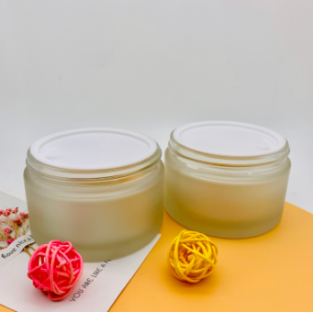 Wholesale 200g High Quality Clear Frosted Cosmetic Glass Cream Jars