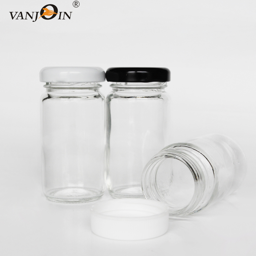 Wholesale 200ml 250ml Straight Sided Paragon Glass Jars For Juice Tea With Metal Lid