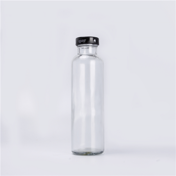 Wholesale 200ml Clear Round Glass Storage Bottles Jars With Lid for Juice Kombucha