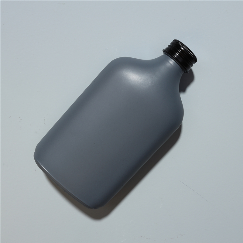 Wholesale 200ml Colorful Flat Flask Glass Bottle For Wine Glass With Gold Or Silver Screw Lids