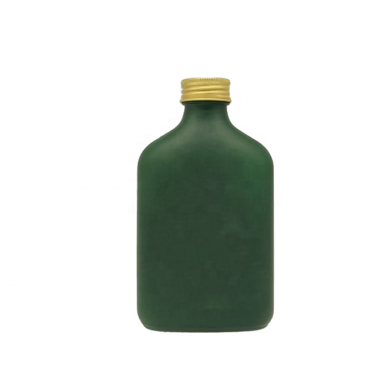 Wholesale 200ml Hip Flat Flask Glass Liquor Bottle With Aluminium Screw Sealing Cap For Wine coffee Juice
