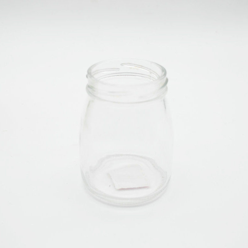 Wholesale 200ml Round Empty Storage Container Milk Pudding Bottle Glass Yogurt Jars with Tinplate Lid