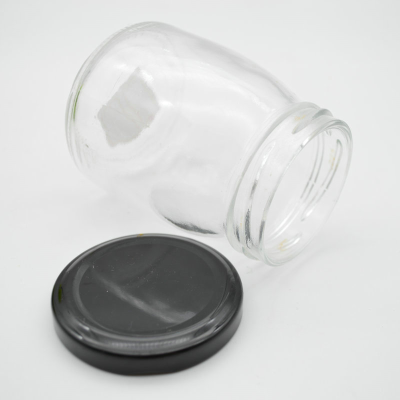 Wholesale 200ml Round Empty Storage Container Milk Pudding Bottle Glass Yogurt Jars with Tinplate Lid