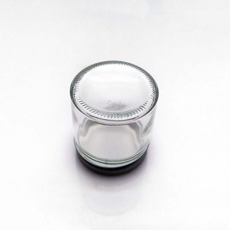 Wholesale 200ml clear round straight glass jar with metal lid