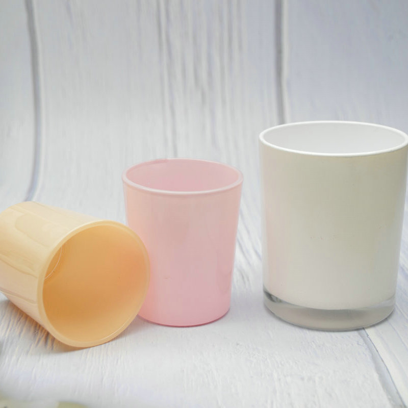 Wholesale 200ml pear white Colors Home Decorative Cylindrical Glass Candle Jars