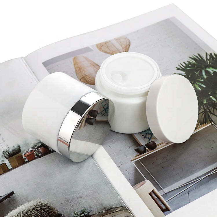 Wholesale 20g 30g 50g 100g Face Glass Cream Cosmetic Jar And Containers With Sliver Cap