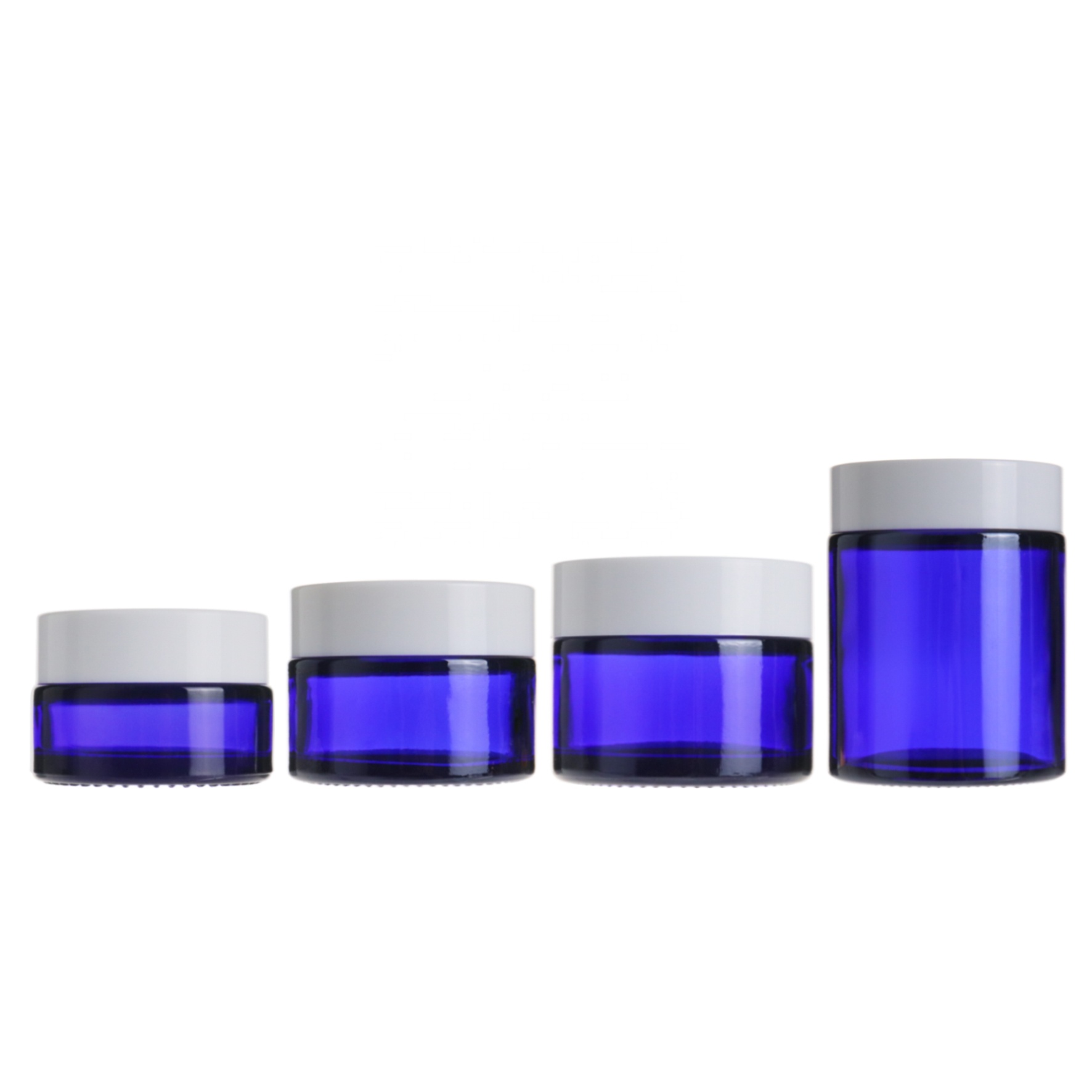 Wholesale 20g 30g 50g 100g blue facial cream skincare cosmetics glass jar with lid