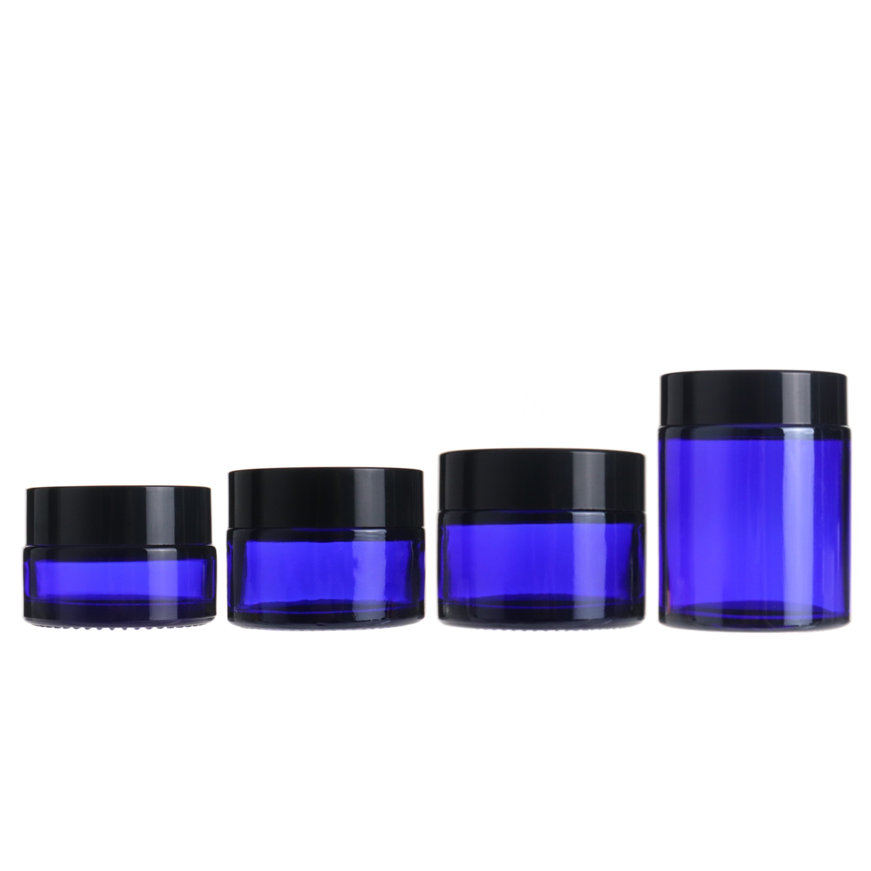 Wholesale 20g 30g 50g 100g blue facial cream skincare cosmetics glass jar with lid
