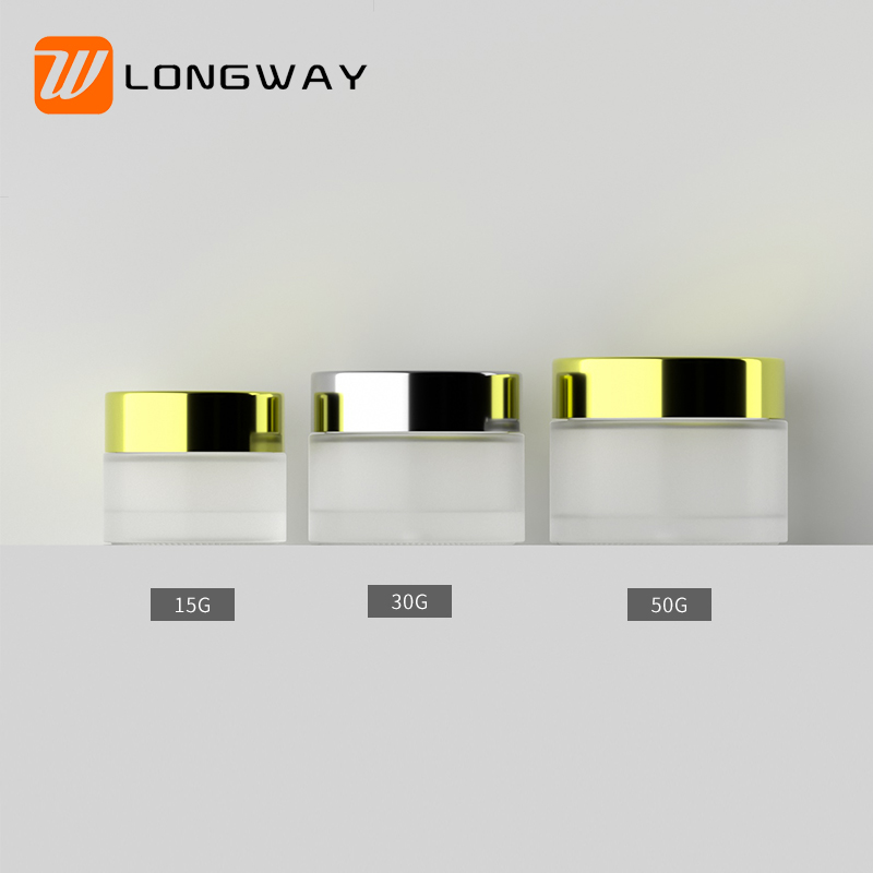 Wholesale 20g 30g 50g eye cream body scrub frosted cosmetic glass jar with lid for lip balm container packaging 50 ml 1oz