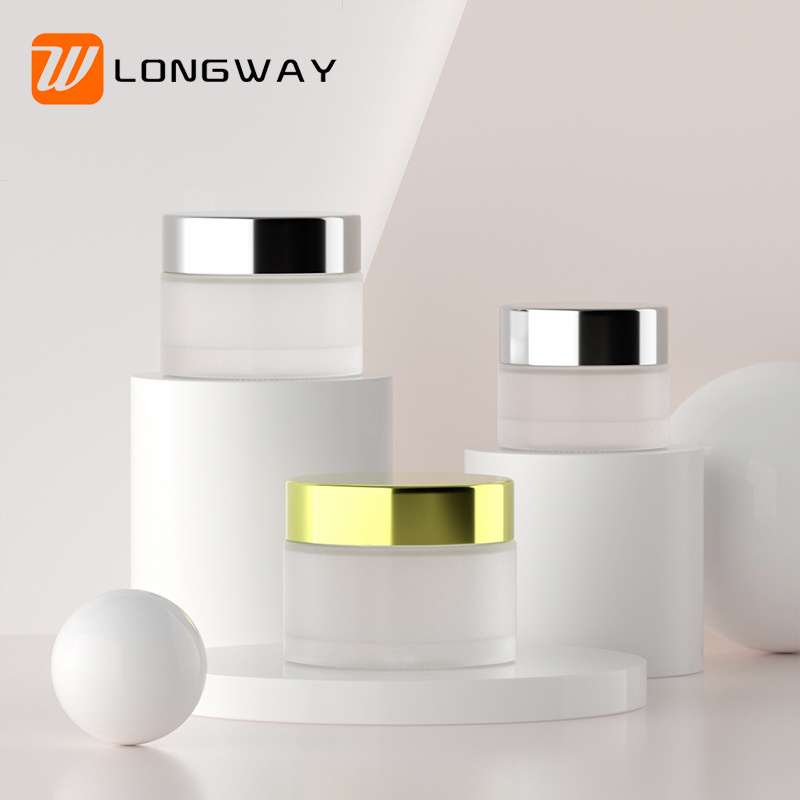 Wholesale 20g 30g 50g eye cream body scrub frosted cosmetic glass jar with lid for lip balm container packaging 50 ml 1oz