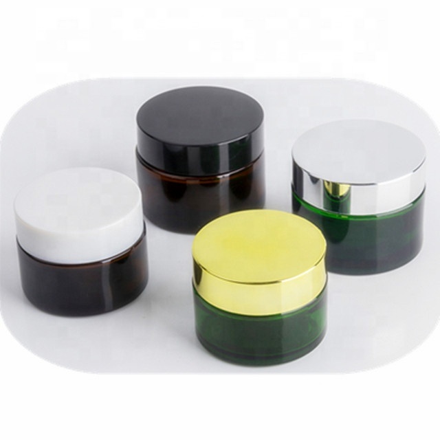 Wholesale 20g 30g 50g glass cosmetic  cream packaging jar with plastic lid