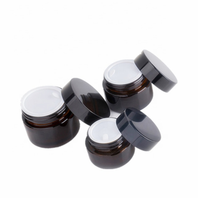 Wholesale 20g 30g 50g glass cosmetic cream packaging jar with plastic lid