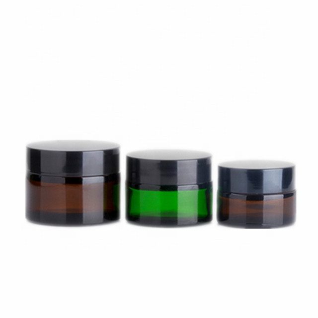 Wholesale 20g 30g 50g glass cosmetic cream packaging jar with plastic lid