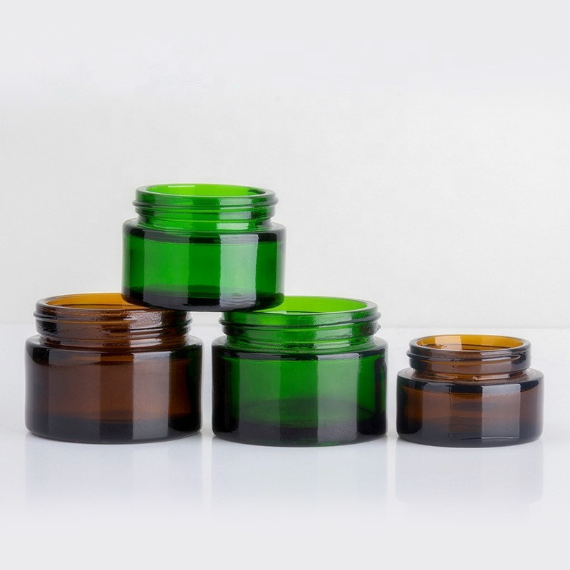 Wholesale 20g 30g 50g glass cosmetic cream packaging jar with plastic lid