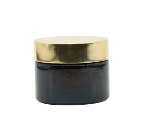 Wholesale 20g Amber Frosted Empty Cosmetic Face Cream Cylinder Round Glass Jar With Aluminum Lid