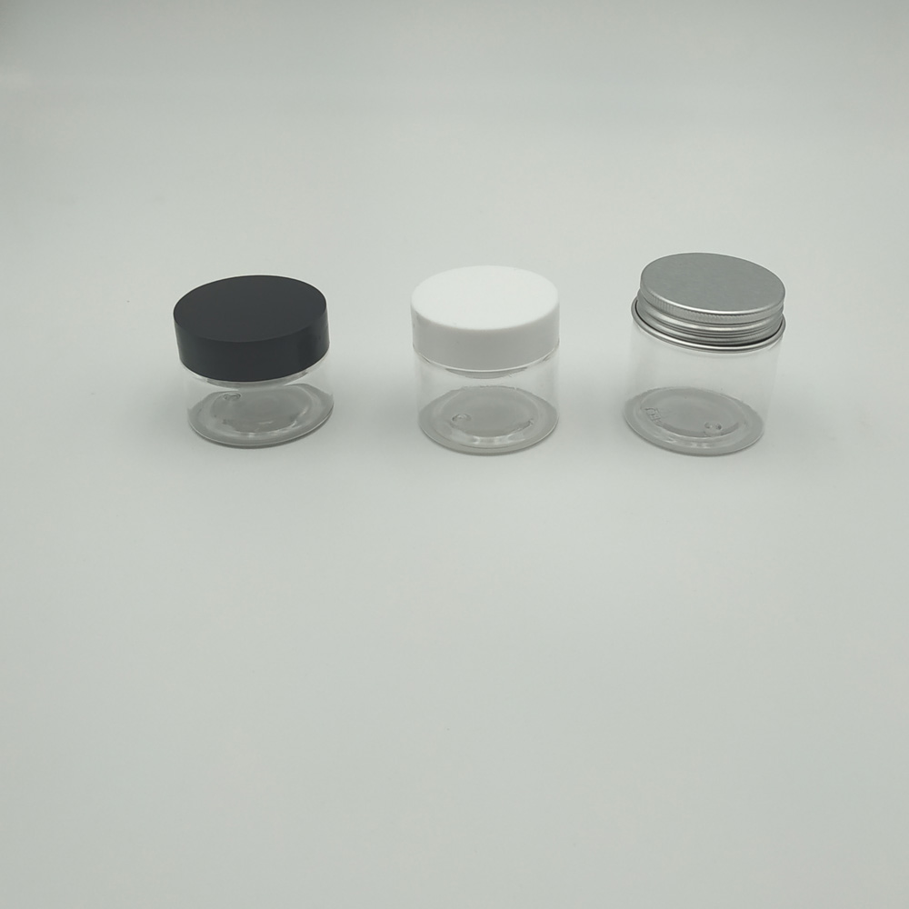 Wholesale 20ml 25ml 30ml Small Clear Round PET  Plastic Jars with Lid