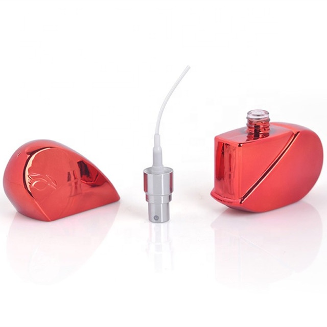 Wholesale 20ml 25ml Shining Colored Heart Shaped Glass Refill Empty Perfume Atomizer Spray Bottle